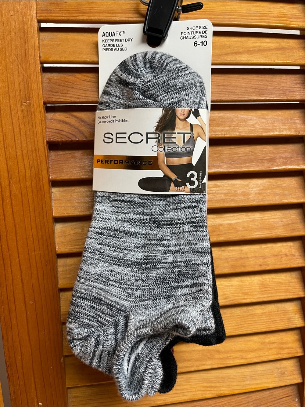 Secret Aquafx No-Show Athletic Socks - Black, Pink Marble & Gray Marble (3 Pack)